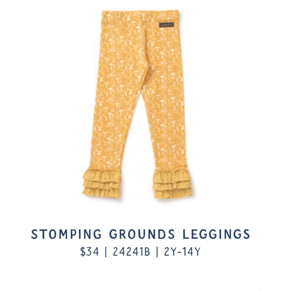 Used Matilda Jane Girls Size 8 Stomping Grounds Leggings MJC Mushroom Print